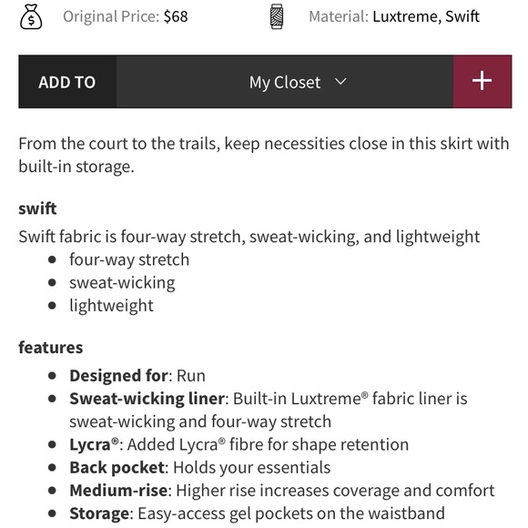 LULULEMON Spring Bloom Black Pace Rival Skort 4 - Picture 3 of 16